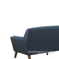 Ruang Tamu Tiga Kursi Biru Kain Rekreasi Sofa